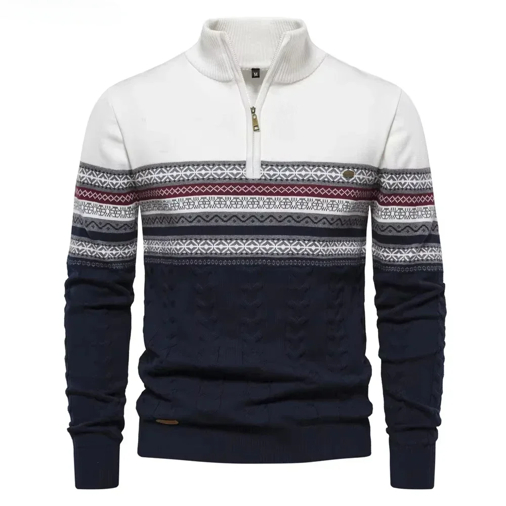 2023 Autumn Winter Men's Sweater High-quality Half High Collar Color Matching Sweater Male Business Casual Knitwear Pullovers
2023 Autumn Winter Men's Sweater High-quality Half High Collar Color Matching Sweater Male Business Casual Knitwear Pullovers