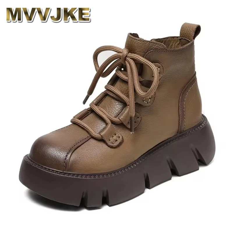 Women Wedge Loafers 5.5cm Ankle Boots Mid Calf Booties Autumn Spring Comfy Platform Flats Natural Genuine Leather Shoes
Women Wedge Loafers 5.5cm Ankle Boots Mid Calf Booties Autumn Spring Comfy Platform Flats Natural Genuine Leather Shoes