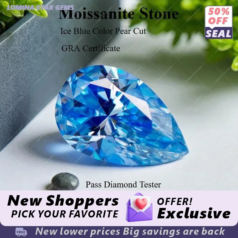 Lab Grown Moissanite Stone Ice Blue Pear Cut for DIY Jewelry Making Rings Earrings Lab Grown Sapphire Alternative Certified
Lab Grown Moissanite Stone Ice Blue Pear Cut for DIY Jewelry Making Rings Earrings Lab Grown Sapphire Alternative Certified