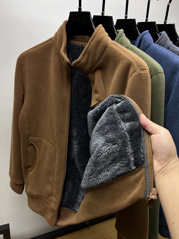 Men's Winter Polar Fleece Jacket Parkas Thickened Fleece-Lined Stand-Collar Zip-Up Coat Multi-Color Warm Casual Fleece Outerwear
Men's Winter Polar Fleece Jacket Parkas Thickened Fleece-Lined Stand-Collar Zip-Up Coat Multi-Color Warm Casual Fleece Outerwear