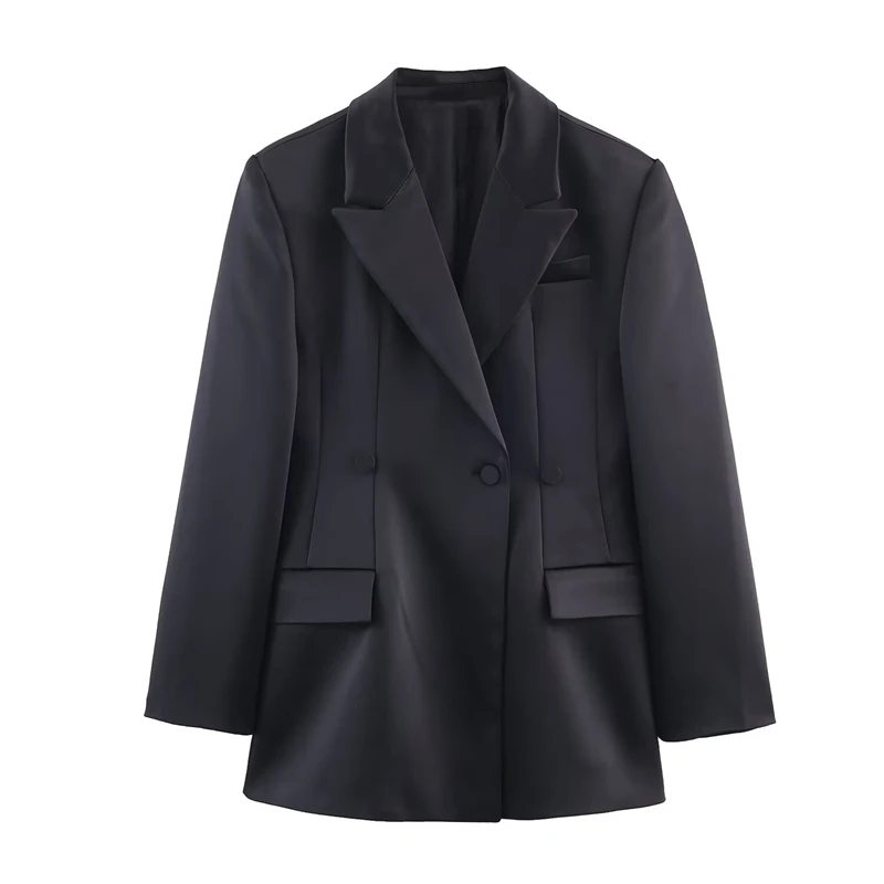 Over sized Notched Lapel Long Sleeve Blazer with Pocketed Design for Office & Casual Women's Black Double Breasted Blazer
Over sized Notched Lapel Long Sleeve Blazer with Pocketed Design for Office & Casual Women's Black Double Breasted Blazer