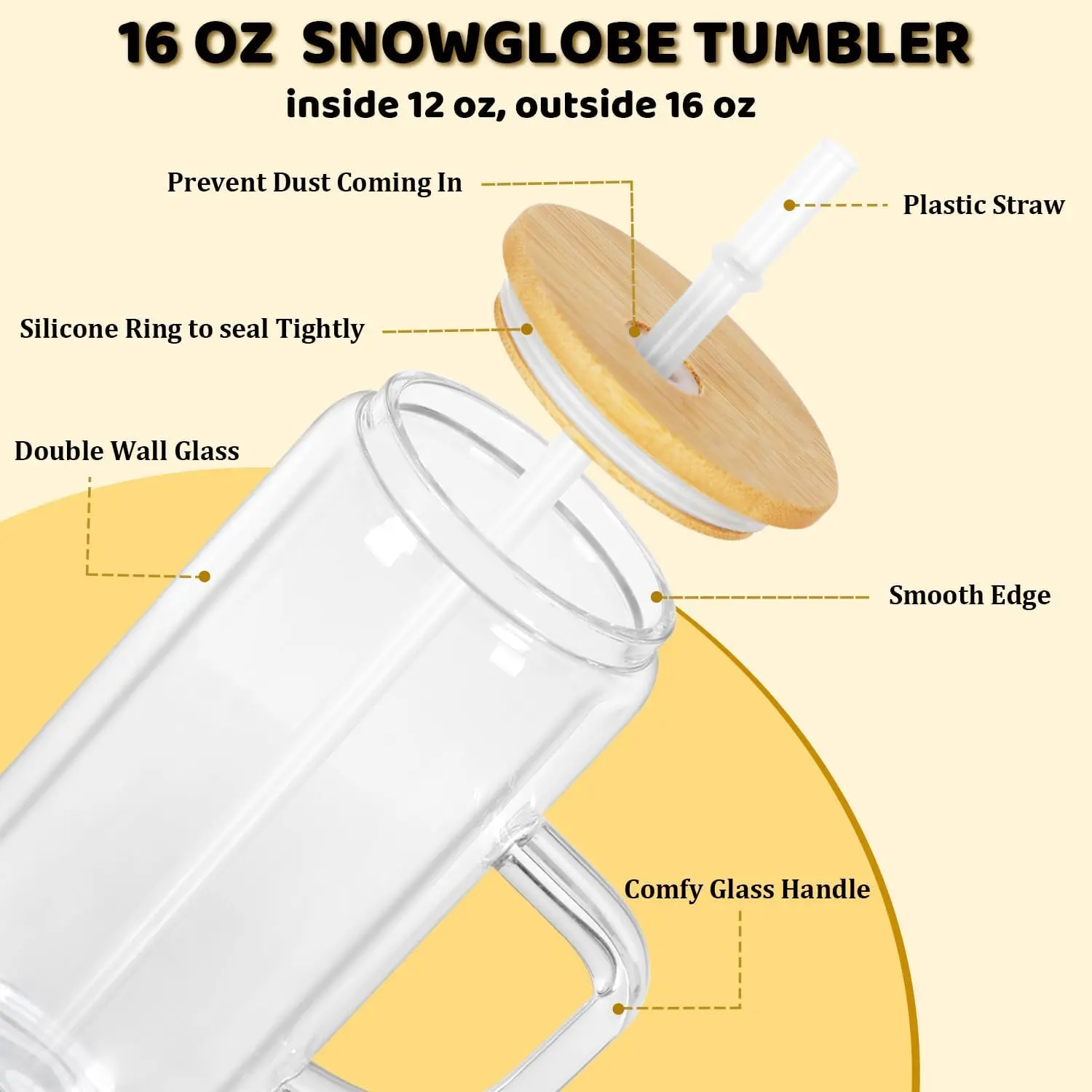 Стакан Snow Globe на 16 унций с ручкой, предварительно просверленная стеклянная чашка Snow Globe с двойными стенками для блеска, 6 шт.
Стакан Snow Globe на 16 унций с ручкой, предварительно просверленная стеклянная чашка Snow Globe с двойными стенками для блеска, 6 шт.
