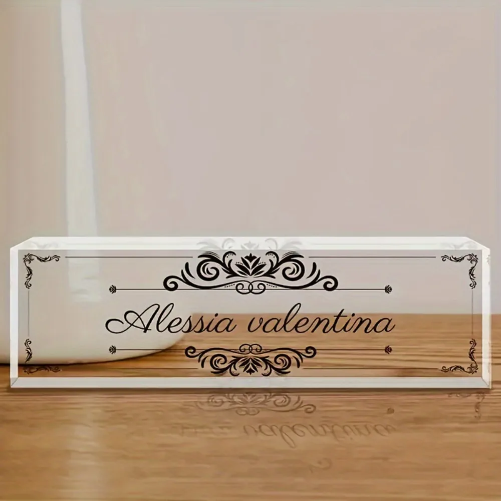 Персонализированная акриловая табличка с именем на стол (1 шт.) - Элегантный офисный декор на заказ для мужчин и женщин, практичный аксессуар для домашнего офиса
Персонализированная акриловая табличка с именем на стол (1 шт.) - Элегантный офисный декор на заказ для мужчин и женщин, практичный аксессуар для домашнего офиса