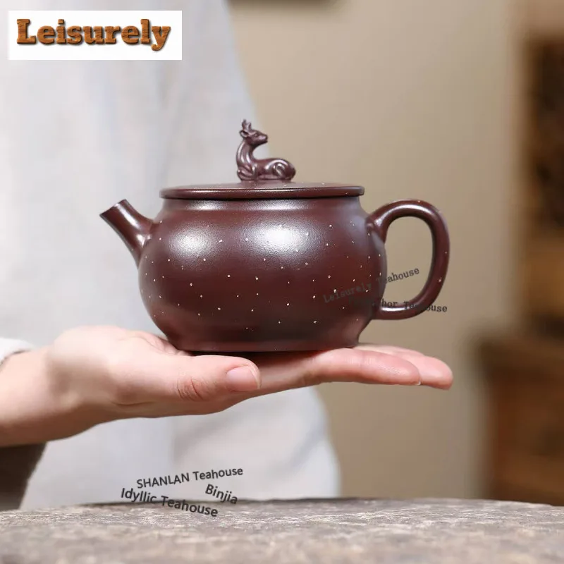 330ml Retro Yixing Purple Clay Teapots Handmade Deer Pot Raw Ore Purple Mud Kettle With Filter Zisha Teaset Tea Items Collection
330ml Retro Yixing Purple Clay Teapots Handmade Deer Pot Raw Ore Purple Mud Kettle With Filter Zisha Teaset Tea Items Collection