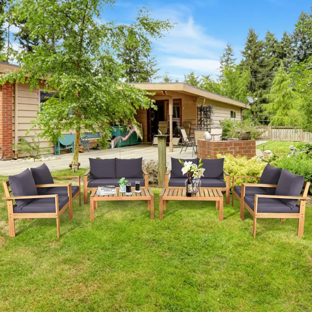 8PCS Cushioned Wooden Conversation Set Patio Outdoor Furniture Set
8PCS Cushioned Wooden Conversation Set Patio Outdoor Furniture Set