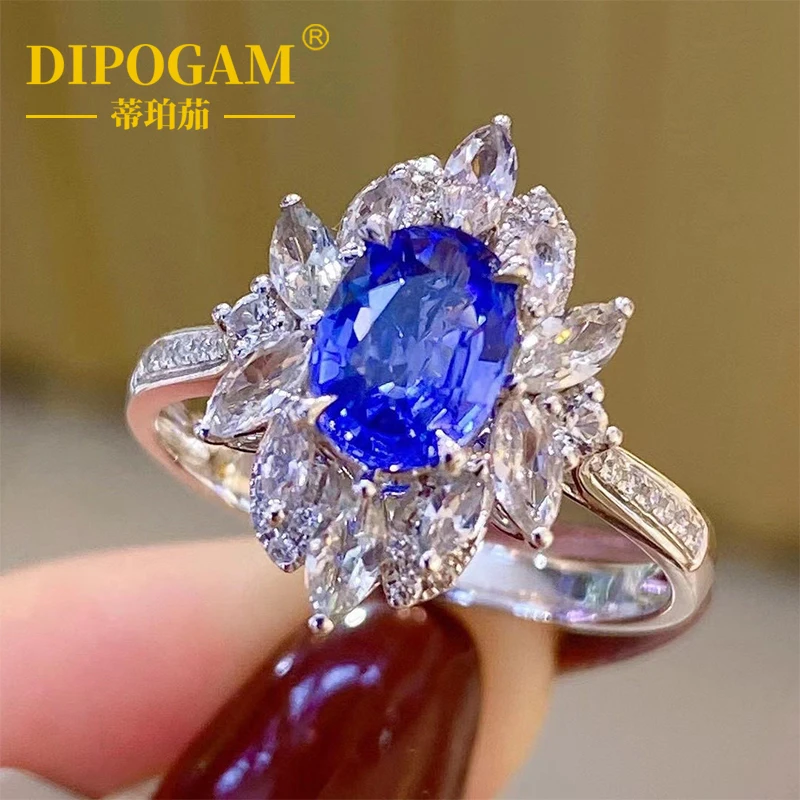 DIPOGAM 925 sterling silver Caibao fashionable personalized ring, new luxury group set with natural Sri Lankan sapphire ring
DIPOGAM 925 sterling silver Caibao fashionable personalized ring, new luxury group set with natural Sri Lankan sapphire ring