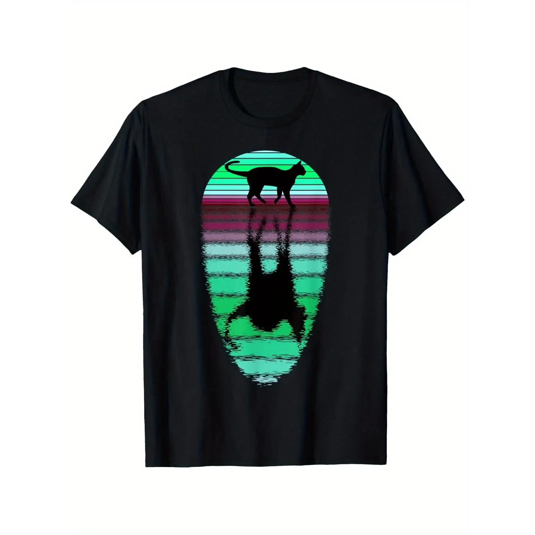 Retro Sunset Style Black Cute Kitten Kitty T-Shirt, Four Seasons Cotton Casual Round Neck Outdoor Personality Short-Sleeved
Retro Sunset Style Black Cute Kitten Kitty T-Shirt, Four Seasons Cotton Casual Round Neck Outdoor Personality Short-Sleeved