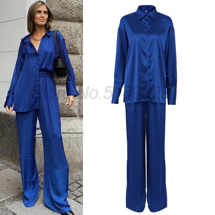 Long Sleeve 2pcs Pajamas Suit Loungewear Satin Nightwear Sleep Set Women Home Clothing Pyjamas With Pocket Intimate Lingerie
Long Sleeve 2pcs Pajamas Suit Loungewear Satin Nightwear Sleep Set Women Home Clothing Pyjamas With Pocket Intimate Lingerie