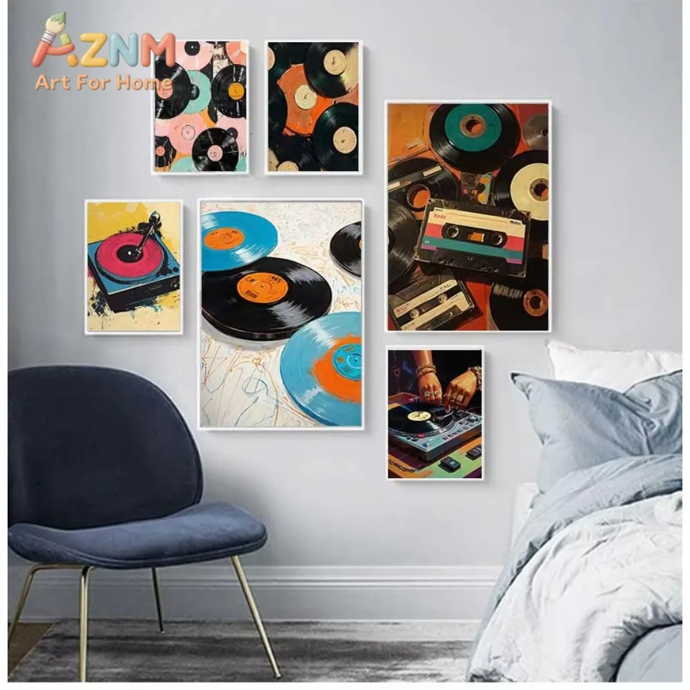 1/6pcs Retro Fashion Eclectic Vinyl Record Player Illustration Poster Canvas Print Wall Painting Room Bedroom Home Decoration
1/6pcs Retro Fashion Eclectic Vinyl Record Player Illustration Poster Canvas Print Wall Painting Room Bedroom Home Decoration