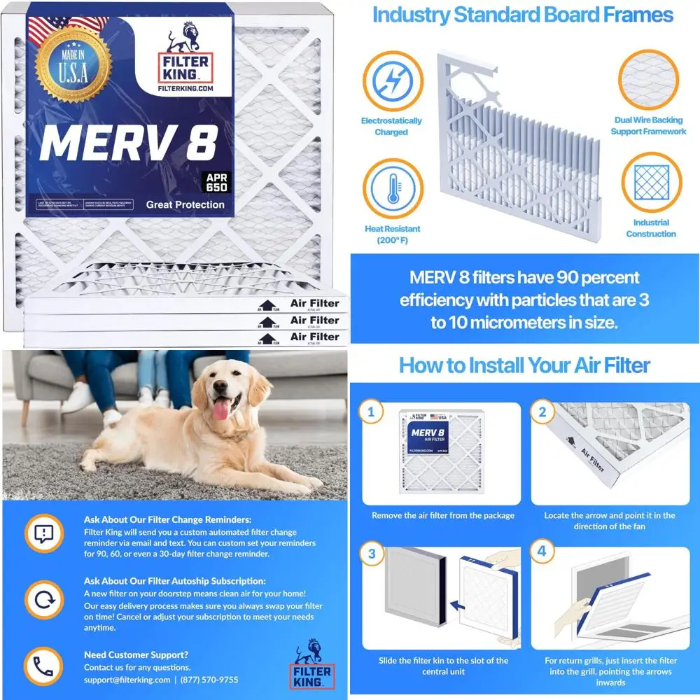 Комплект из 6 плиссированных воздушных фильтров MERV 8 17,25x19,25 для систем HVAC — сделано в США — настоящий размер: 17,25 x 19,25 — высокоэффективная мебель
Комплект из 6 плиссированных воздушных фильтров MERV 8 17,25x19,25 для систем HVAC — сделано в США — настоящий размер: 17,25 x 19,25 — высокоэффективная мебель