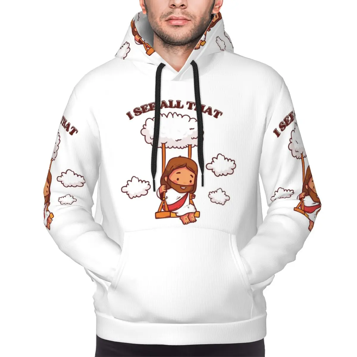 I See All That Cute Jesus On A Cloud Swing Hoodie Harajuku Pullover Autumn Winter Men Women Sweatshirt Long Sleeve Tops
I See All That Cute Jesus On A Cloud Swing Hoodie Harajuku Pullover Autumn Winter Men Women Sweatshirt Long Sleeve Tops