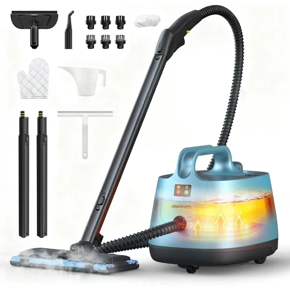 Steam Cleaner, 293° 58 PSI Powerul Multipose Handheld Steam Mop or Home Use, 21 Attachments, 50Oz acity, Heavy Duty Steamer or C
Steam Cleaner, 293° 58 PSI Powerul Multipose Handheld Steam Mop or Home Use, 21 Attachments, 50Oz acity, Heavy Duty Steamer or C