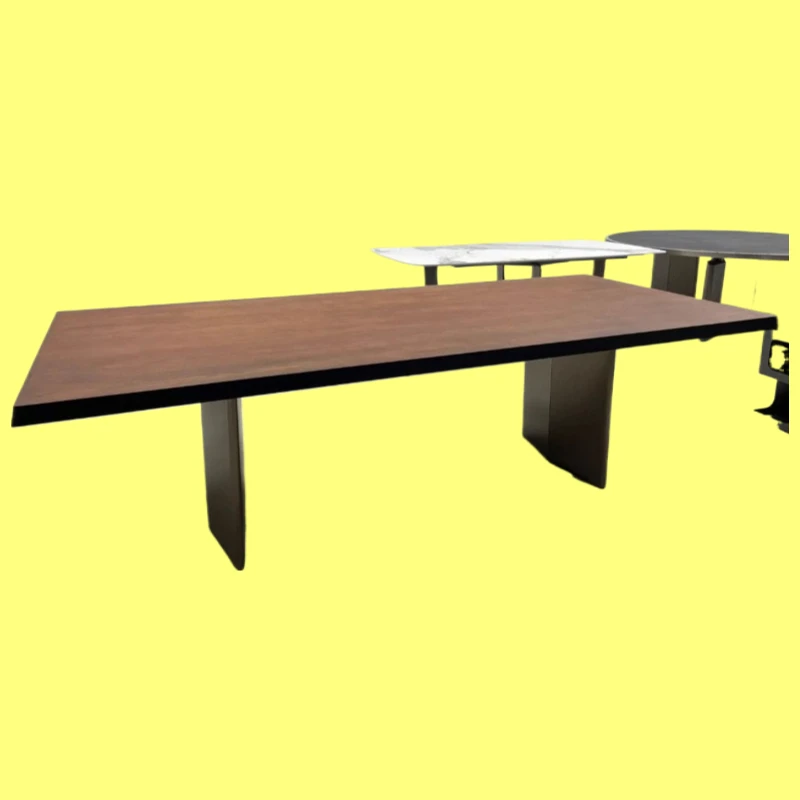 Simple medieval solid wood rectangular dining table designer Internet celebrity art creative stainless steel feet desk furniture
Simple medieval solid wood rectangular dining table designer Internet celebrity art creative stainless steel feet desk furniture