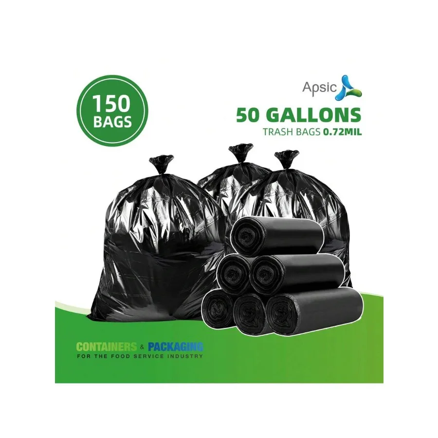 150 Bags 50 Gallons Trash Bags, 6 Rolls Extra Large 47 X 43 Inch Strong Tall Black Garbage Bags, 0.72 Millimeter Thickened Wast
150 Bags 50 Gallons Trash Bags, 6 Rolls Extra Large 47 X 43 Inch Strong Tall Black Garbage Bags, 0.72 Millimeter Thickened Wast