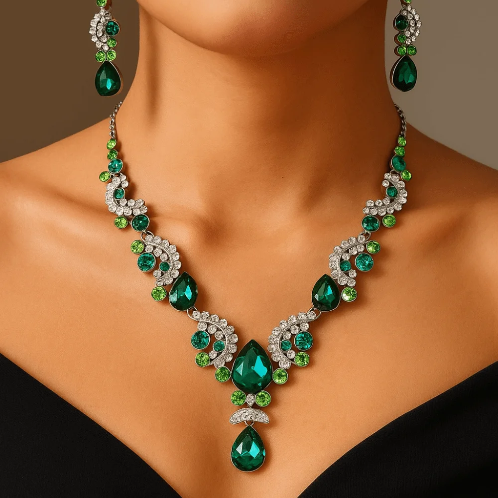 Shiny Water Drop Bridal Jewelry Sets Adjustable Dress Up Exquisite Jewelry Sets Sweet Charm Handmade Choker Necklace Earring Set
Shiny Water Drop Bridal Jewelry Sets Adjustable Dress Up Exquisite Jewelry Sets Sweet Charm Handmade Choker Necklace Earring Set