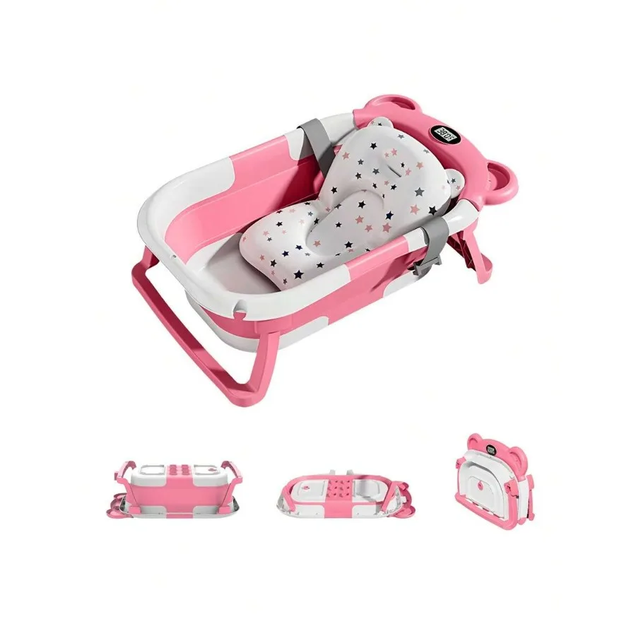 Ubravoo Bath Tub With Drain Hole, Double Foldable Toddler Bathtub With Soft Cushion Pad, Portable Travel Bathtub Built In Anti-
Ubravoo Bath Tub With Drain Hole, Double Foldable Toddler Bathtub With Soft Cushion Pad, Portable Travel Bathtub Built In Anti-