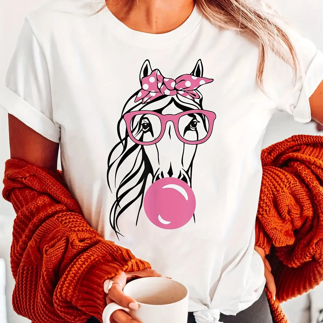 Женская футболка больших размеров с принтом пони, хлопковая дышащая модная и универсальная уличная одежда унисекс большого размера
Женская футболка больших размеров с принтом пони, хлопковая дышащая модная и универсальная уличная одежда унисекс большого размера