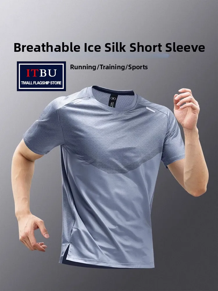 Ice Silk Sports ort Sve T-irt Men's Summer Thin New Breathable Fitn Qui Dry Training Top Men's Faion Casual Sle
Ice Silk Sports ort Sve T-irt Men's Summer Thin New Breathable Fitn Qui Dry Training Top Men's Faion Casual Sle