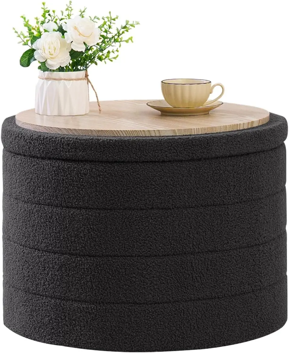 Ottoman With Stroage, Round Sherpa Storage Ottoman Stool, Boucle Foot Rest22 X 22""X15.75"" (Dark Grey)
Ottoman With Stroage, Round Sherpa Storage Ottoman Stool, Boucle Foot Rest22 X 22""X15.75"" (Dark Grey)