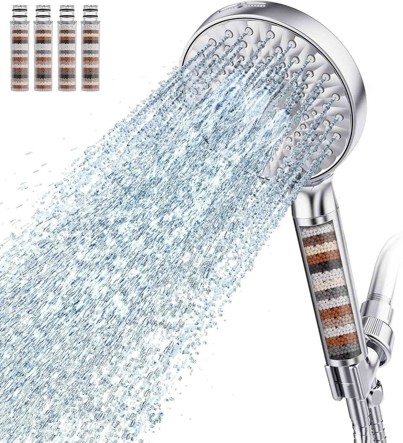 High Pressure Shower Head with 9 Spray Modes, Detachable Handheld, Water Softener Filters for Hard Water & Chlorine Removal
High Pressure Shower Head with 9 Spray Modes, Detachable Handheld, Water Softener Filters for Hard Water & Chlorine Removal