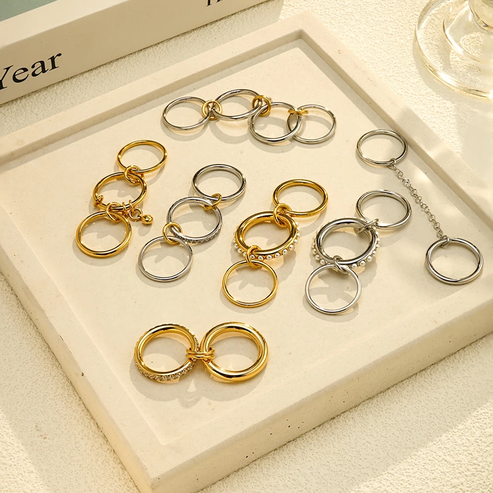 ENFASHION Anillos Art Zircon Ring For Women Stainless steel 18K Plated Gold Fashion Hight Street Jewelry R254499 R254500 R254501
ENFASHION Anillos Art Zircon Ring For Women Stainless steel 18K Plated Gold Fashion Hight Street Jewelry R254499 R254500 R254501