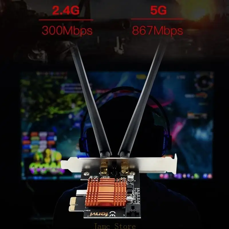 LX0B 1200Mbps(2.4GHz 300Mbps 5GHz 867Mbps) Bluetooth-compatible PCI-E Wi-Fi Adapter Wireless PCIE Card for Windows 10
LX0B 1200Mbps(2.4GHz 300Mbps 5GHz 867Mbps) Bluetooth-compatible PCI-E Wi-Fi Adapter Wireless PCIE Card for Windows 10