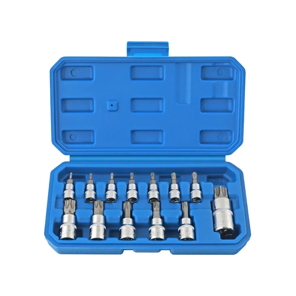 Torx Bit Socket & E-Torx Star Socket Set 1/4" 3/8" 1/2" Drive Male Female E-torx Bits Handheld Tool with Case
Torx Bit Socket & E-Torx Star Socket Set 1/4" 3/8" 1/2" Drive Male Female E-torx Bits Handheld Tool with Case