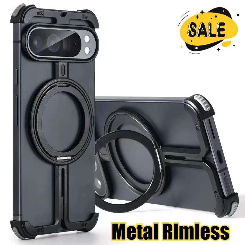 Metal Rimless Magnetic Holder Phone Case for Google Pixel 8 Pro Simple Design Shockproof Anti-scratch Lens Protect Cover
Metal Rimless Magnetic Holder Phone Case for Google Pixel 8 Pro Simple Design Shockproof Anti-scratch Lens Protect Cover