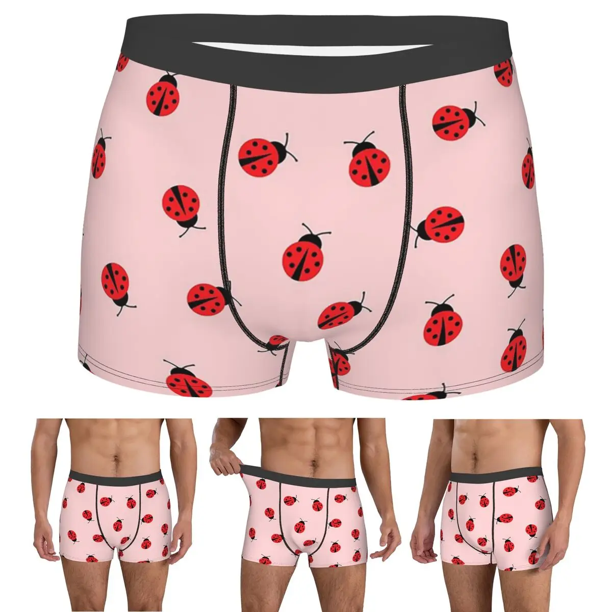 Boxer Underpants Shorts Cute Ladybug Pattern On Pink Background Panties Male Ventilate Underwear for Homme Man Boyfriend Gift
Boxer Underpants Shorts Cute Ladybug Pattern On Pink Background Panties Male Ventilate Underwear for Homme Man Boyfriend Gift