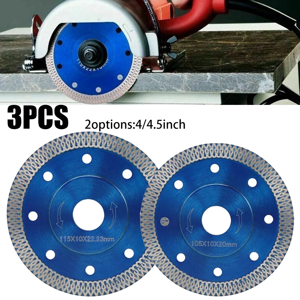 3pcs Diamond Saw Blade Granite Marble Cutting Disc Porcelain Tile Ceramic Blades For Angle Grinder Diamond Saw Blade 105/115mm
3pcs Diamond Saw Blade Granite Marble Cutting Disc Porcelain Tile Ceramic Blades For Angle Grinder Diamond Saw Blade 105/115mm