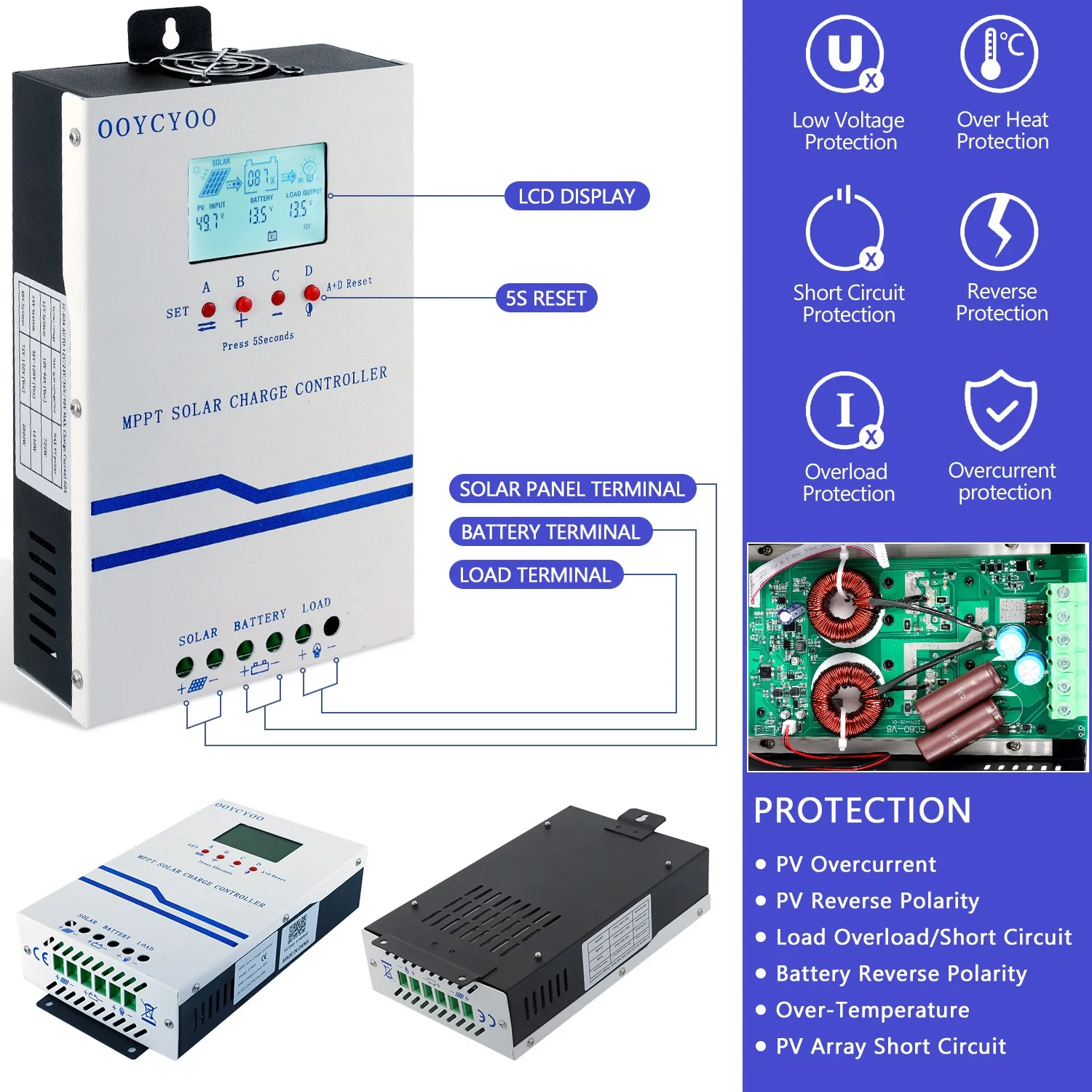 60A 12V-48V АВТО Солнечный контроллер заряда MPPT Бытовой солнечный фотоэлектрический контроллер для различных регуляторов батареи
60A 12V-48V АВТО Солнечный контроллер заряда MPPT Бытовой солнечный фотоэлектрический контроллер для различных регуляторов батареи