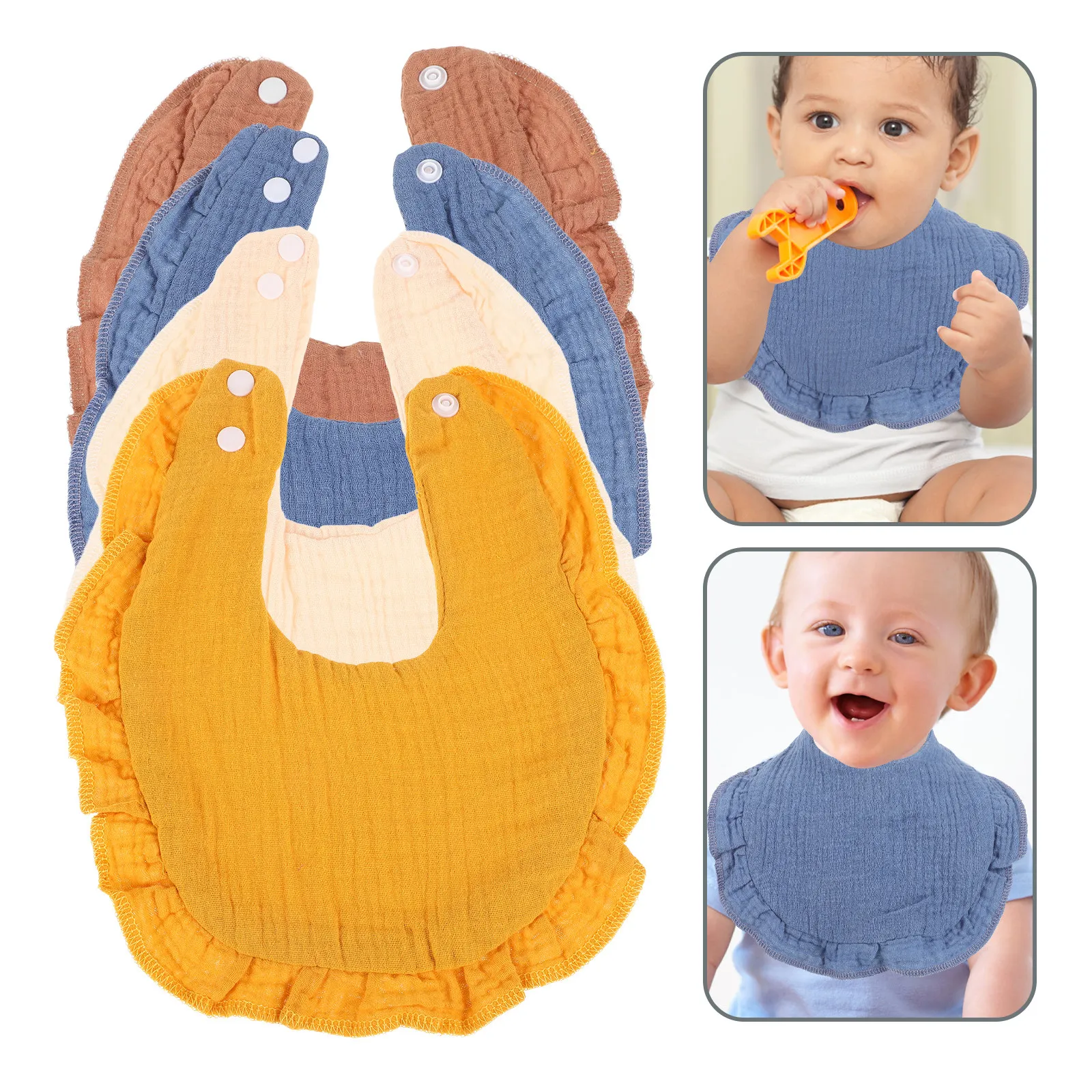 4Pcs Pure Cotton Muslin Baby Bandana Drool Bibs with Delicate Lace Edges for Newborn Infant Feeding Teething Drooling
4Pcs Pure Cotton Muslin Baby Bandana Drool Bibs with Delicate Lace Edges for Newborn Infant Feeding Teething Drooling