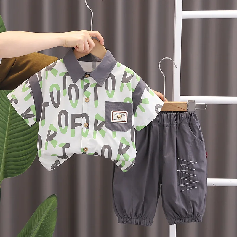 Baby Boys Summer Clothes Set Two-Piece Letter Print Short-Sleeved Shirt+Pants Children's Clothing For Kids Casual Sports Wear
Baby Boys Summer Clothes Set Two-Piece Letter Print Short-Sleeved Shirt+Pants Children's Clothing For Kids Casual Sports Wear