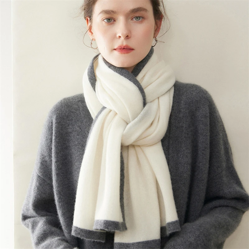 MVLYFLRT Women's A-Class 100% Pure Cashmere Scarf High-End Color-Block Knitted Warm Shawl Dual-Use Autumn Winter Wear
MVLYFLRT Women's A-Class 100% Pure Cashmere Scarf High-End Color-Block Knitted Warm Shawl Dual-Use Autumn Winter Wear