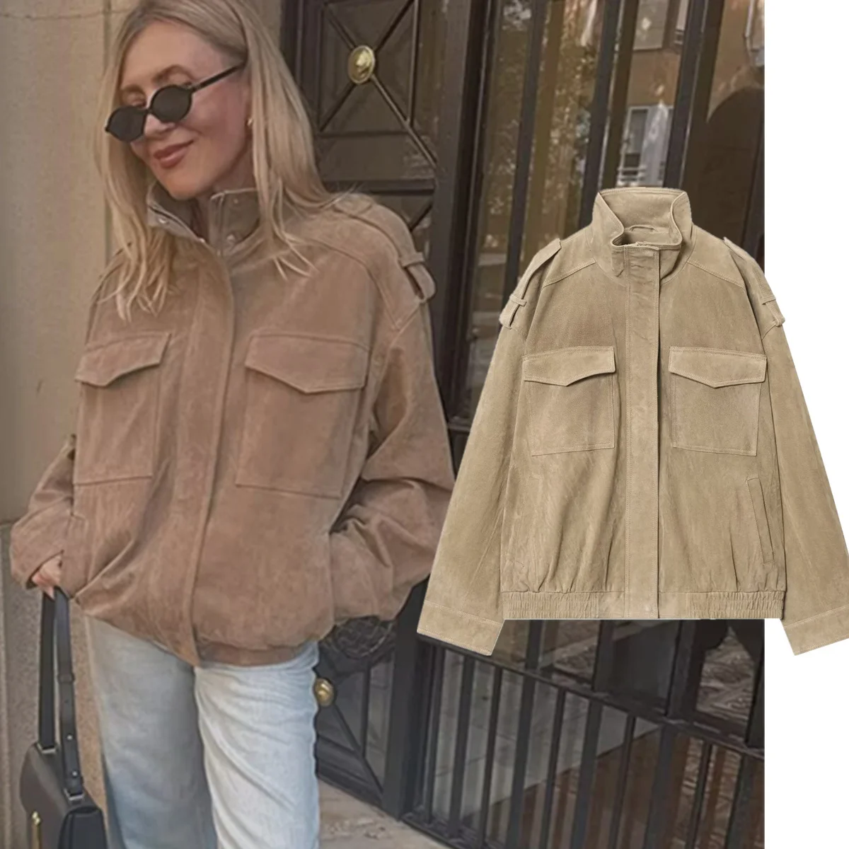 Jenny&Dave Autumn Women's Casual Jacket French Fashion, Minimalist Vintage Suede Jacket Coat Loose Bomber Jacket Women
Jenny&Dave Autumn Women's Casual Jacket French Fashion, Minimalist Vintage Suede Jacket Coat Loose Bomber Jacket Women