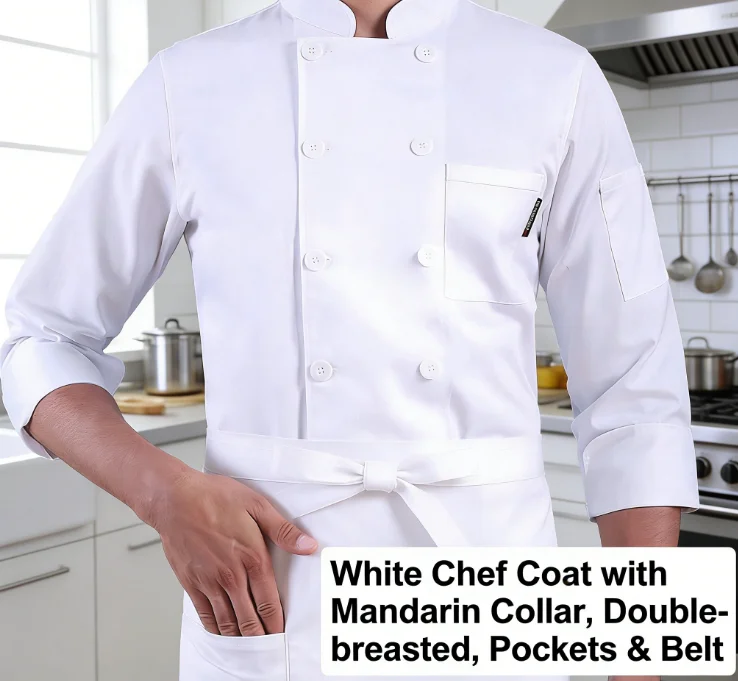 Pure White Chef Uniform Long Sleeve Autumn Winter Hotel French Restaurant Solid Color Wear-resistant Short Sleeve Workwear
Pure White Chef Uniform Long Sleeve Autumn Winter Hotel French Restaurant Solid Color Wear-resistant Short Sleeve Workwear
