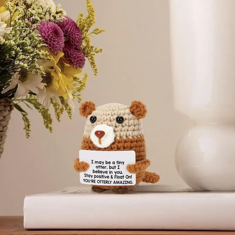 Positive Crochet Cute Otters Inspirational Animal with Positive Card Handmade Uplifting Table Ornament for Home Office
Positive Crochet Cute Otters Inspirational Animal with Positive Card Handmade Uplifting Table Ornament for Home Office