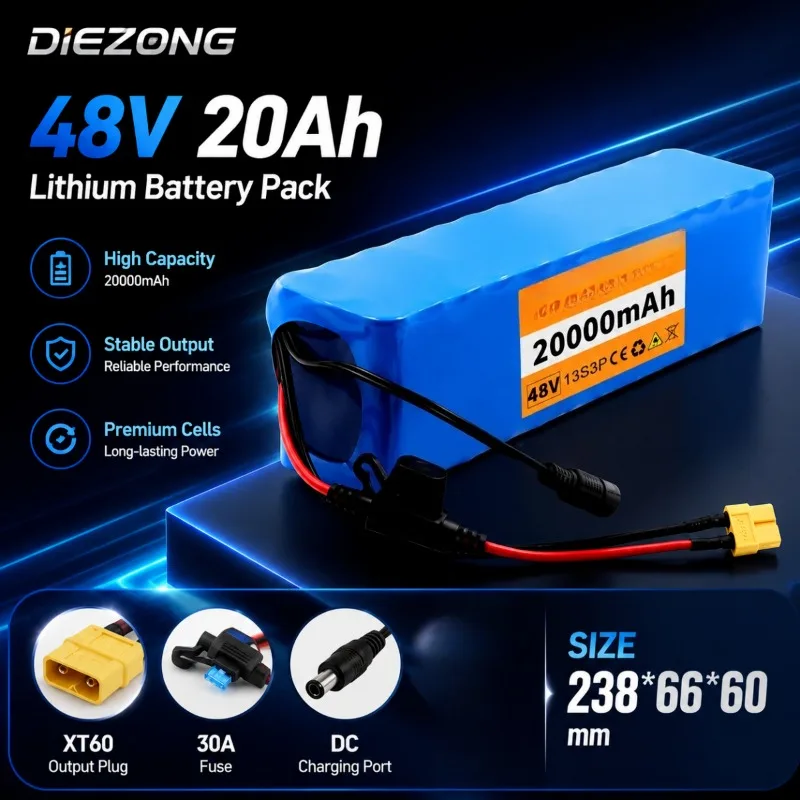 Brand-new 13S3P 48V 20000mAh Rechargeable Li-ion Battery for Electric Scooter 500W 1000W electric motor in stock Fast Charging
Brand-new 13S3P 48V 20000mAh Rechargeable Li-ion Battery for Electric Scooter 500W 1000W electric motor in stock Fast Charging