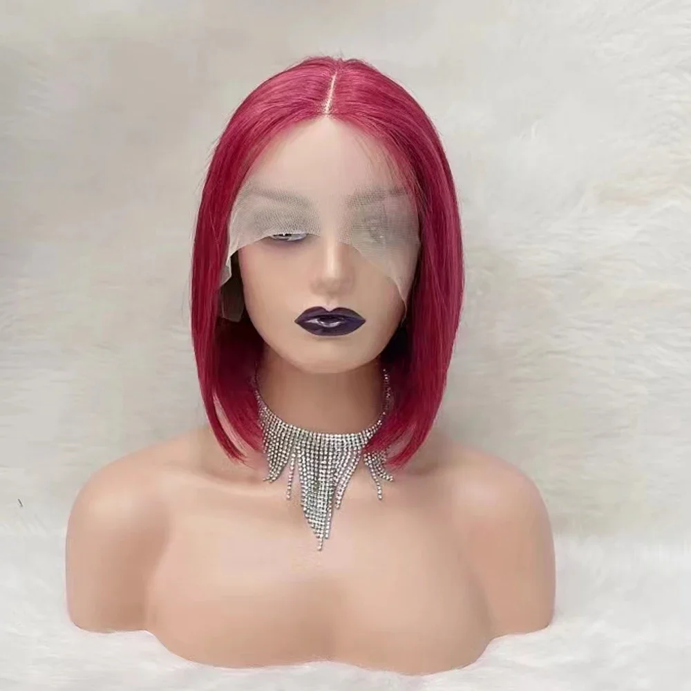 Burgundy 99j T Lace Closure Wig Brazilian Human Hair Bob Wig Straight Human Hair Wigs for Women 150% Denisty Lace Frontal Wig
Burgundy 99j T Lace Closure Wig Brazilian Human Hair Bob Wig Straight Human Hair Wigs for Women 150% Denisty Lace Frontal Wig