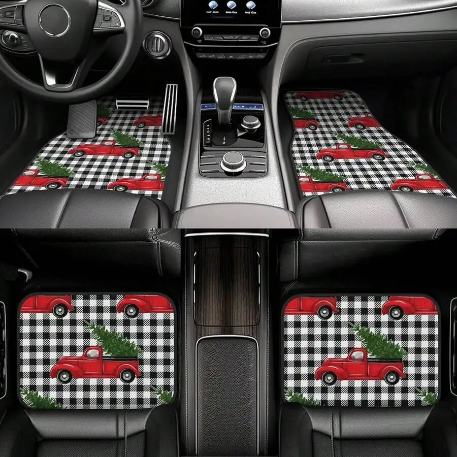 Christmas Red Truck Tree Pattern Car Floor Mats 4 Piece Universal Fit Polyester
Christmas Red Truck Tree Pattern Car Floor Mats 4 Piece Universal Fit Polyester