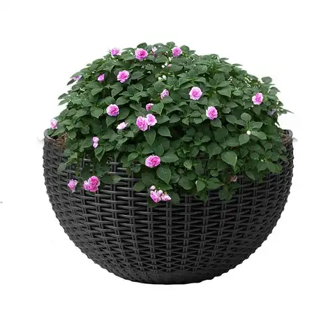 Hand Exquisite Wall-mounted Plastic Basket Indoor Outdoor Storage Flower Pot Plant Container Home Living Room Decoration
