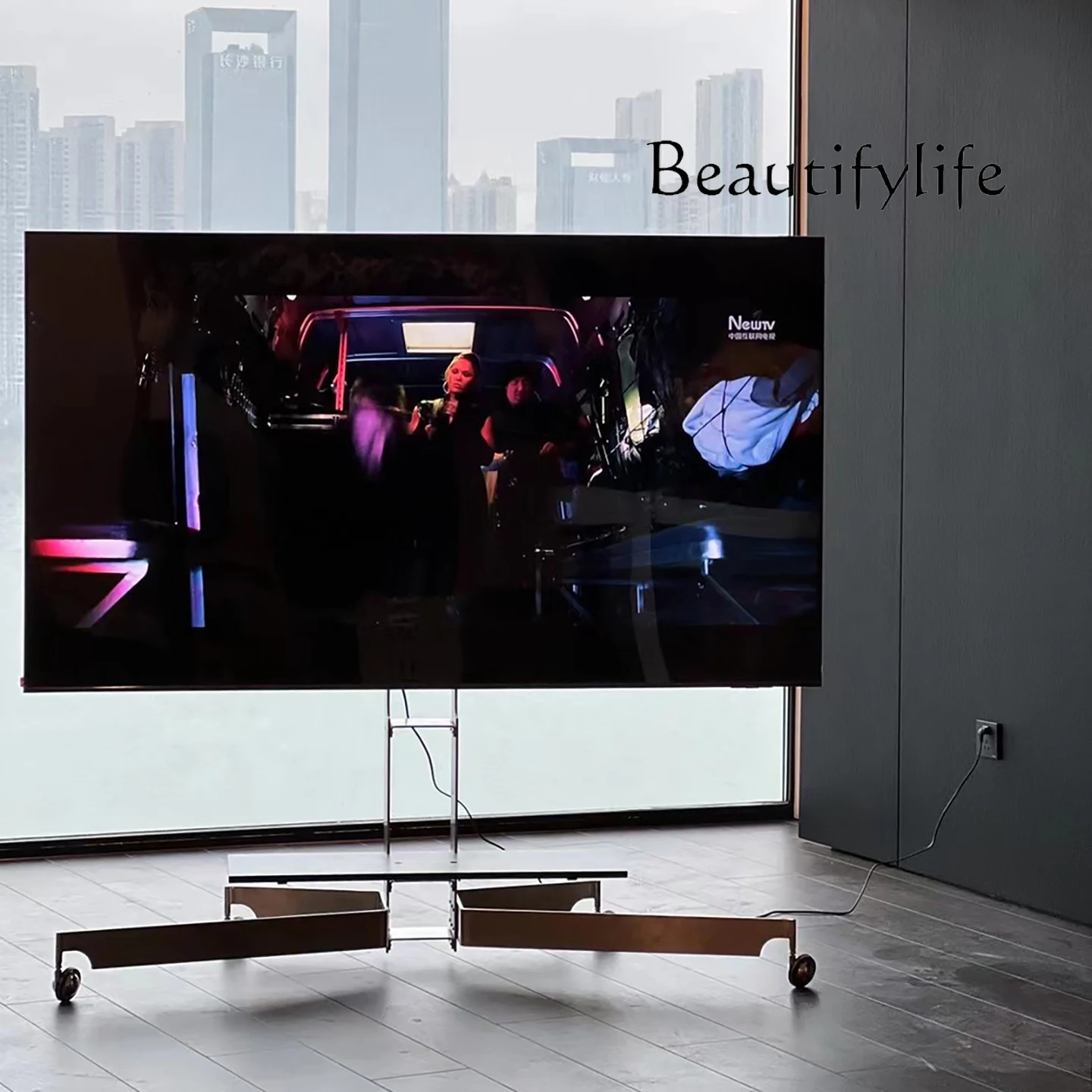 Independent design floor-to-ceiling TV stand cart Nordic medieval appearance stainless steel movable
Independent design floor-to-ceiling TV stand cart Nordic medieval appearance stainless steel movable