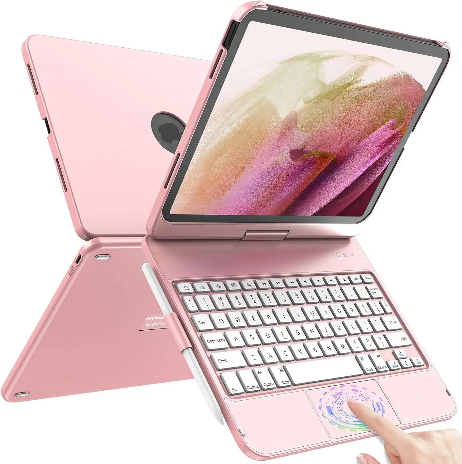 Чехол-клавиатура для iPad 10-го/11-го поколения с поворотом на 360 градусов ° Вращающийся мультитач-трекпад, тонкий и легкий дизайн, розовый цвет
Чехол-клавиатура для iPad 10-го/11-го поколения с поворотом на 360 градусов ° Вращающийся мультитач-трекпад, тонкий и легкий дизайн, розовый цвет
