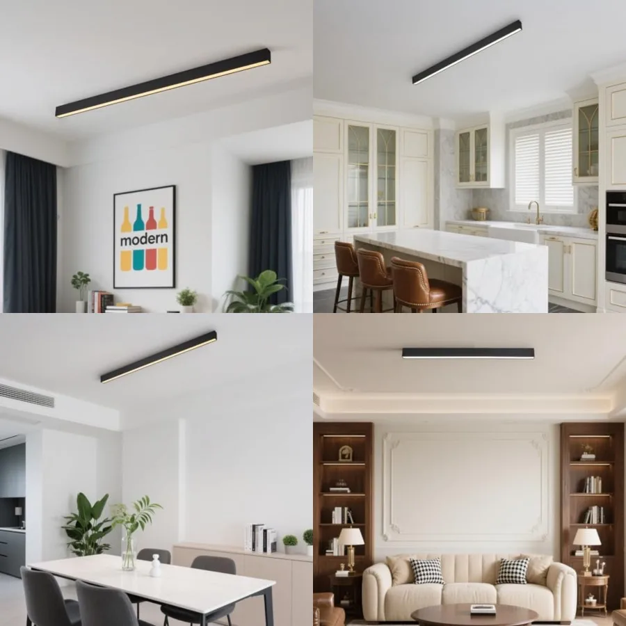 Black ceiling light LED, modern and simple, long strip ceiling surface installation, suitable for living room, bedroom, corrido
Black ceiling light LED, modern and simple, long strip ceiling surface installation, suitable for living room, bedroom, corrido