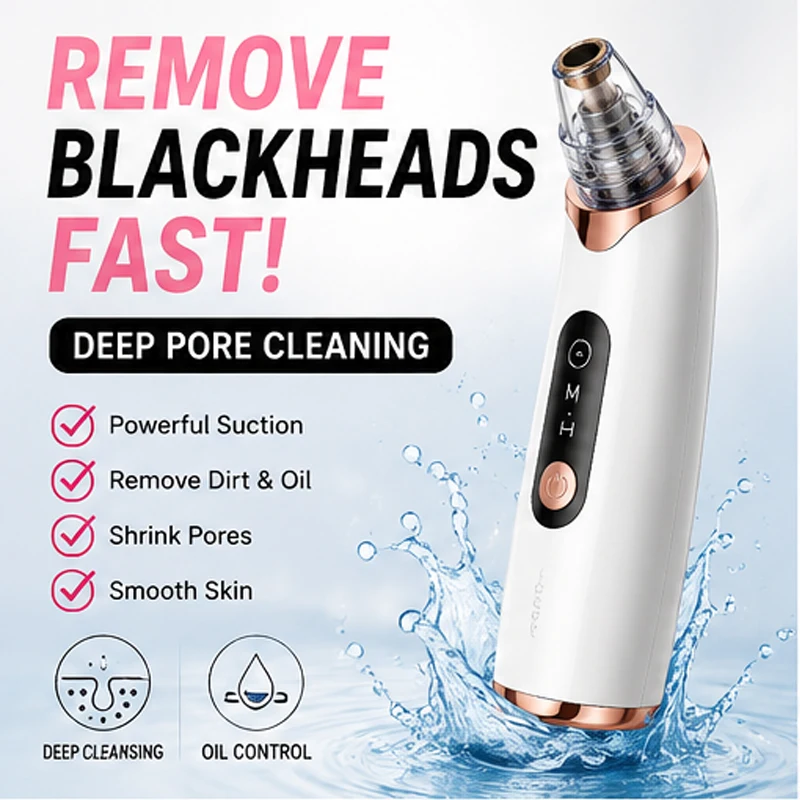 Professional Pore Vacuum Blackhead Remover Deep Cleaning Facial Acne Oil Control Skin Care Device
Professional Pore Vacuum Blackhead Remover Deep Cleaning Facial Acne Oil Control Skin Care Device
