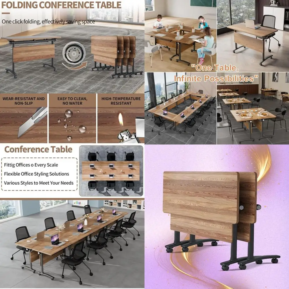 Adjustable Training and Meeting Tables with Wheels, 2-Pack, 70.8 x 23.6 x 29.5
Adjustable Training and Meeting Tables with Wheels, 2-Pack, 70.8 x 23.6 x 29.5