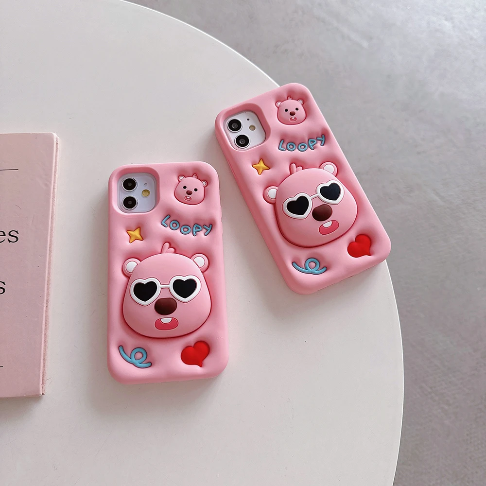 Cartoon Pink Loopies Telescopic Bracket Phone Case for IPhone 15 14 13 12 11 Pro Max Drop-resistant Soft Silicone Back Cover
Cartoon Pink Loopies Telescopic Bracket Phone Case for IPhone 15 14 13 12 11 Pro Max Drop-resistant Soft Silicone Back Cover