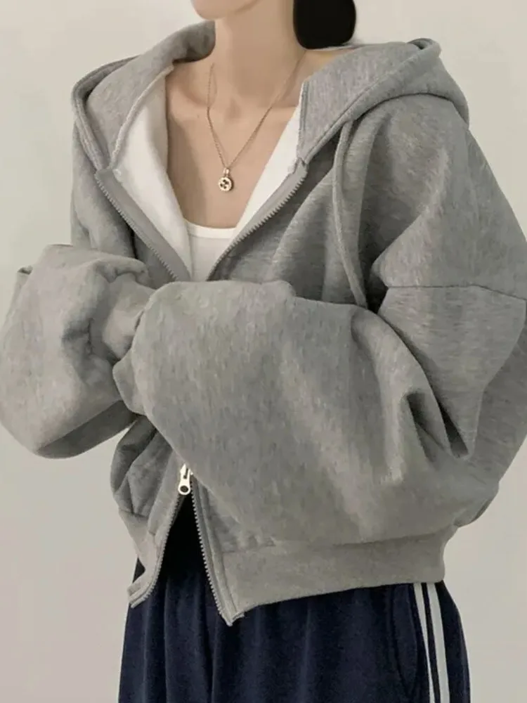 Chic Autumn Anti-Aging Lazy Loose Casual ort Zipper Hoodie Jaet Women's Faion Comfortable Cotton Long Sve Hooded Coat
Chic Autumn Anti-Aging Lazy Loose Casual ort Zipper Hoodie Jaet Women's Faion Comfortable Cotton Long Sve Hooded Coat