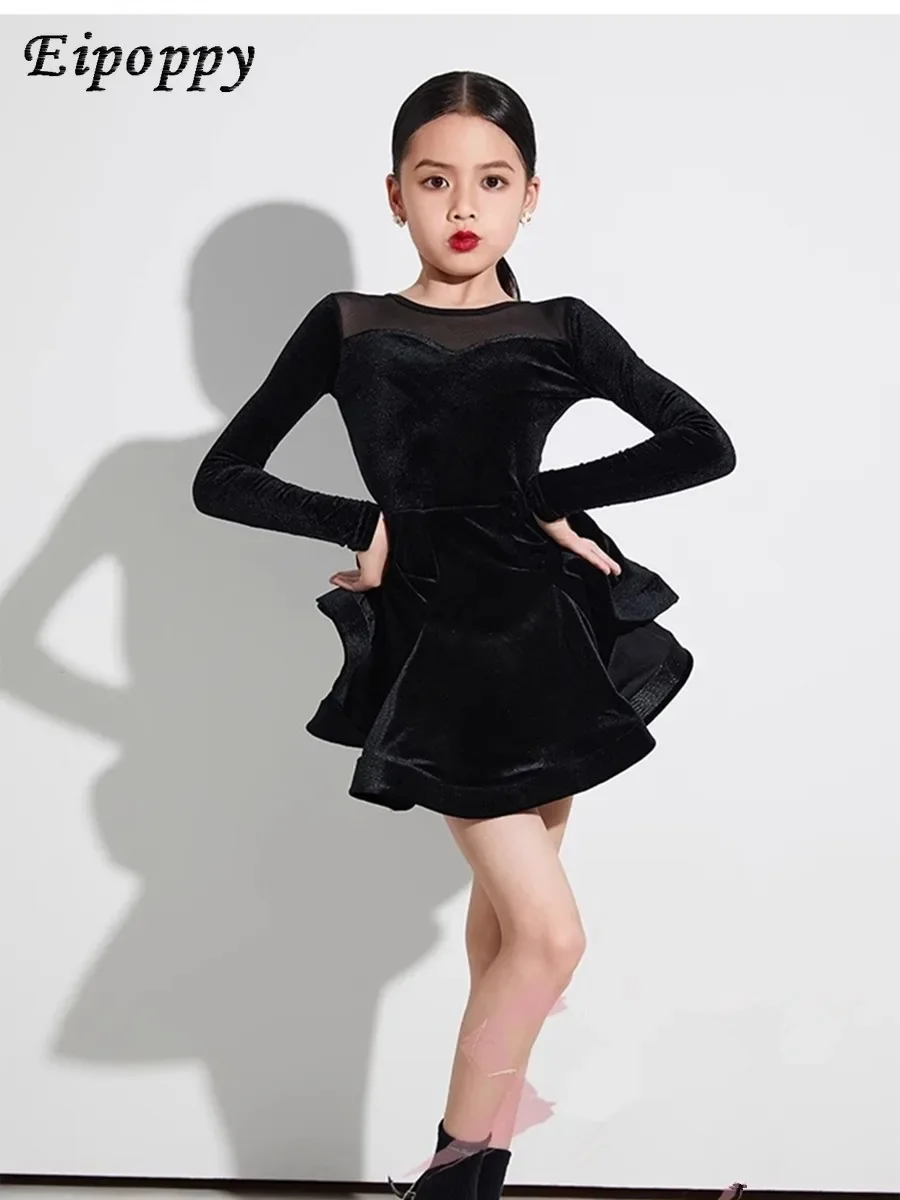 Children's Latin Dance Practice Clothes Girls' Watch Show Large Swing Skirt Professional High-End Velvet Suit Autumn and
Children's Latin Dance Practice Clothes Girls' Watch Show Large Swing Skirt Professional High-End Velvet Suit Autumn and