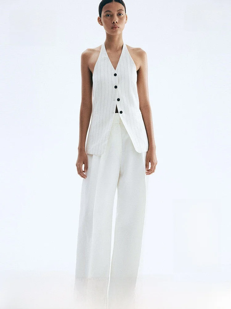 Elite Women's Vest Spring High nce Mixed Flax Hanging Ne Vest H&M 288083 Regular Thin V-ne Single Button
Elite Women's Vest Spring High nce Mixed Flax Hanging Ne Vest H&M 288083 Regular Thin V-ne Single Button